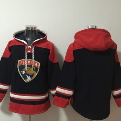 Florida Panthers Blank Red Lace-Up Pullover Hoodie