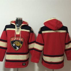 Florida Panthers Blank Red Lace-Up Pullover Hoodie