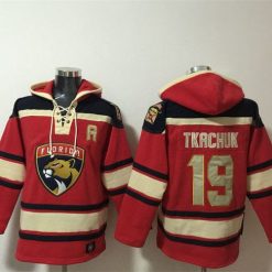 Florida Panthers #19 Matthew Tkachuk Red Lace-Up Pullover Hoodie