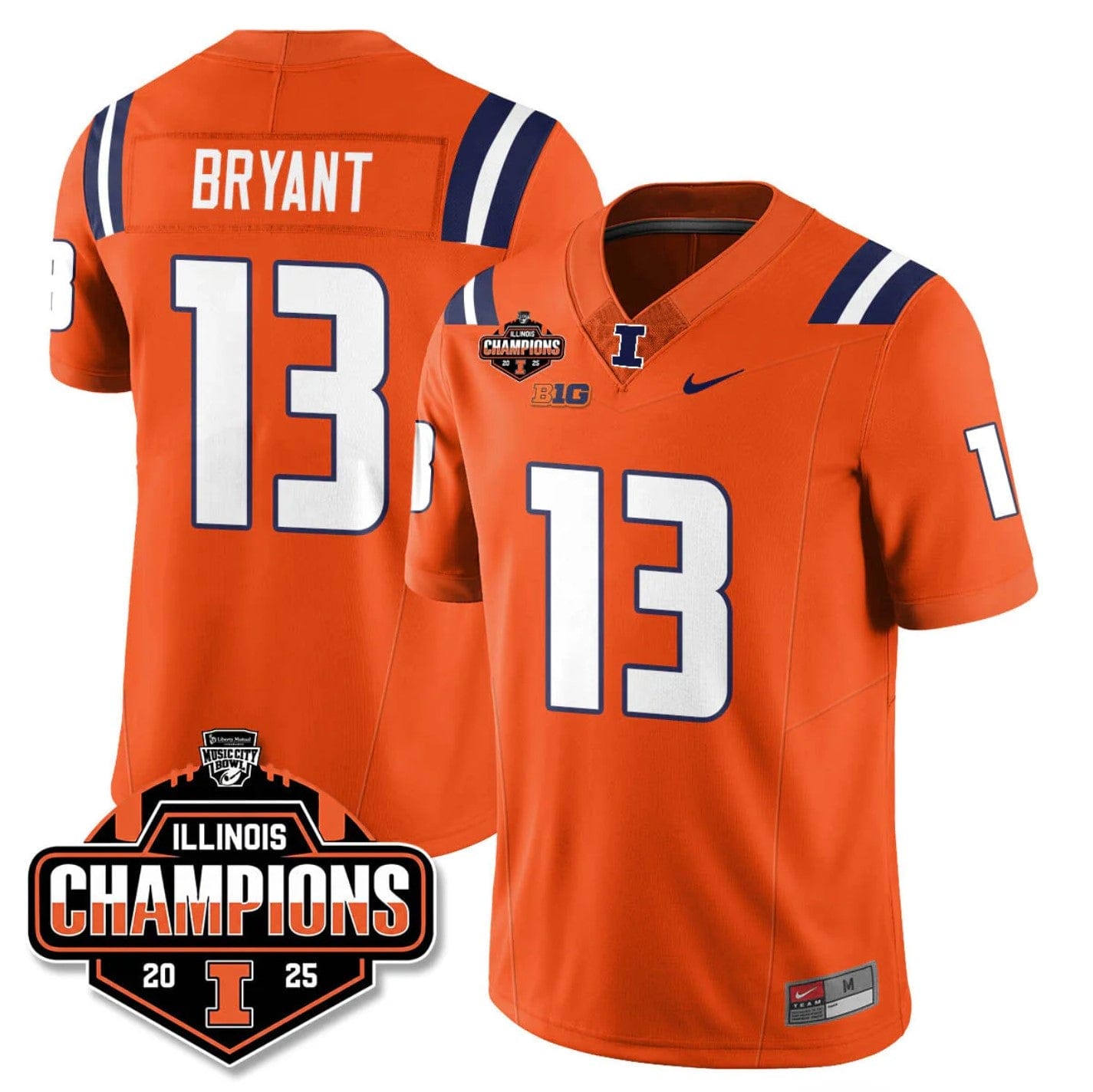Hudson Clement Jersey #13 Illinois Fighting 2025 Music City Bowl Champions Stitched - Image 4
