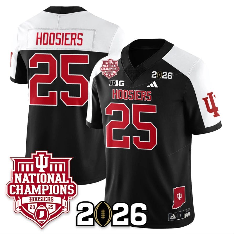 Hoosiers Jersey #25 Indiana Hoosiers 2025 National Champions Stitched Black Alternate