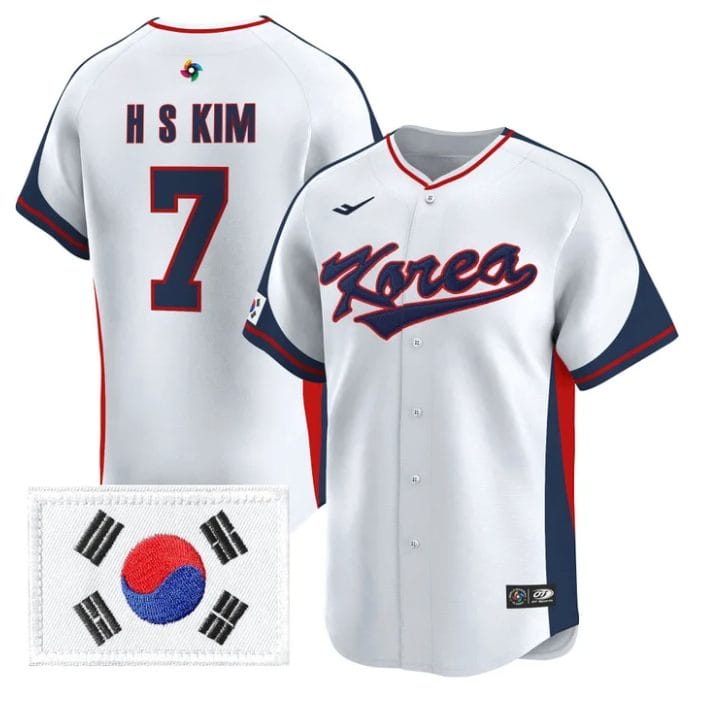 Alternative view of Ha-Seong Kim Jersey #7 Team Korea 2026 World Baseball Classic Stitched