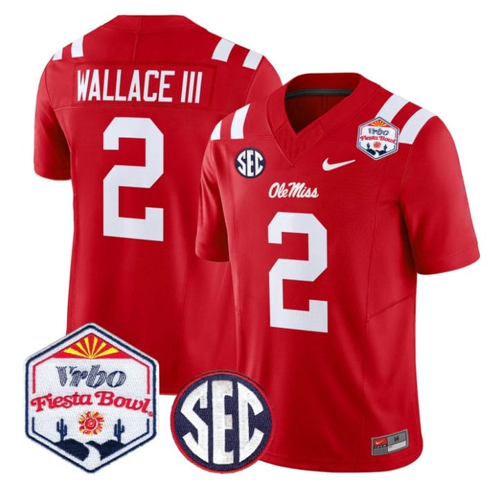 Harrison Wallace III Jersey #2 Ole Miss Rebels 2026 Fiesta Bow Stitched - Image 4