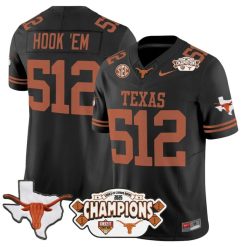 Alternative view of Hook 'Em Jersey #512 Texas 2025 State Map Citrus Bowl Champions Stitched