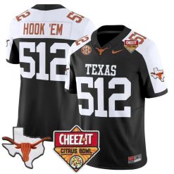 Hook 'Em Jersey #512 Texas Longhorns 2025 State Map Citrus Bowl Stitched