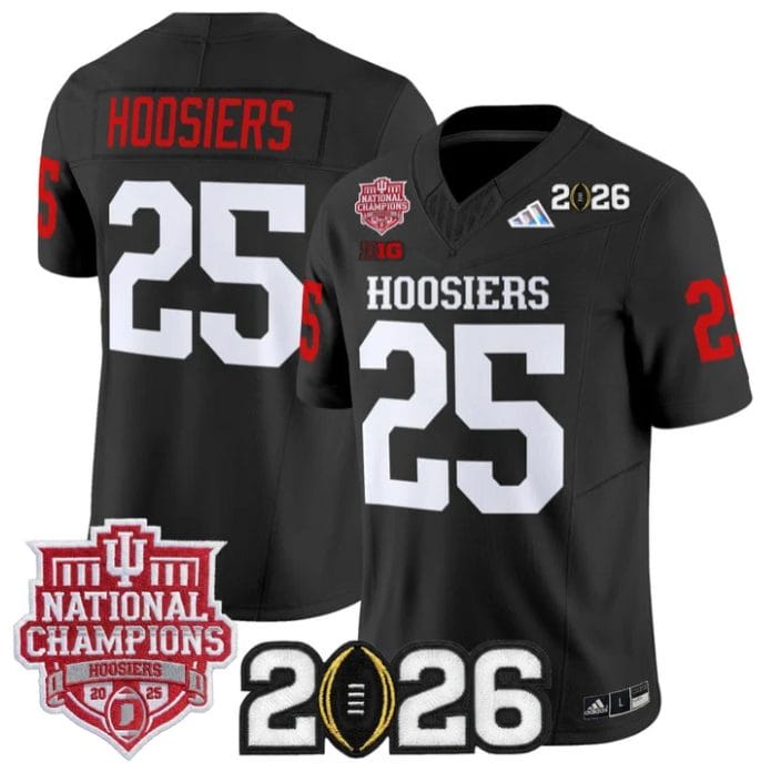 Alternative view of Hoosiers Jersey #25 Hoosiers 2025 National Champions 2026 Patch Stitched