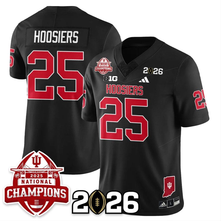 Alternative view of Hoosiers Jersey #25 Indiana Hoosiers 2025 National Champions V2 Stitched