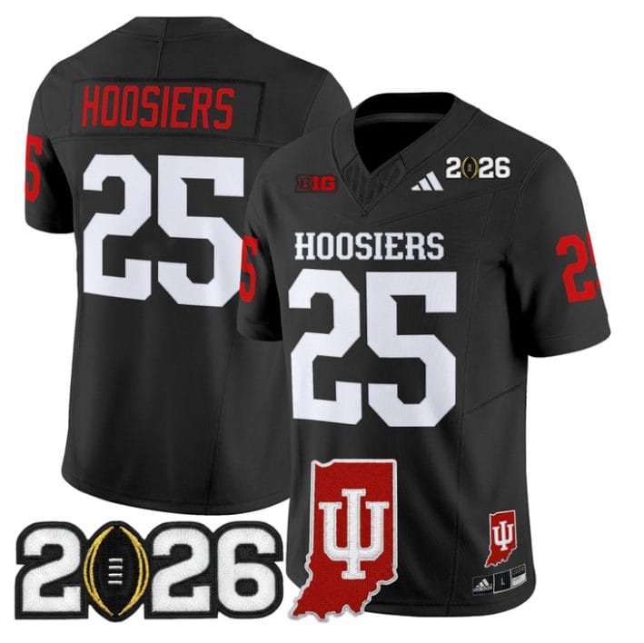 Alternative view of Hoosiers Jersey #25 Indiana Hoosiers 2026 CFP Final Indiana State Stitched