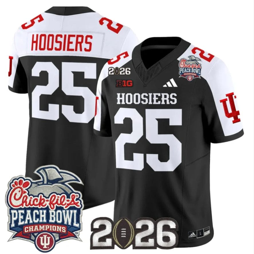 Hoosiers Jersey #25 Indiana Hoosiers 2026 Peach Bowl Champions CFP Stitched