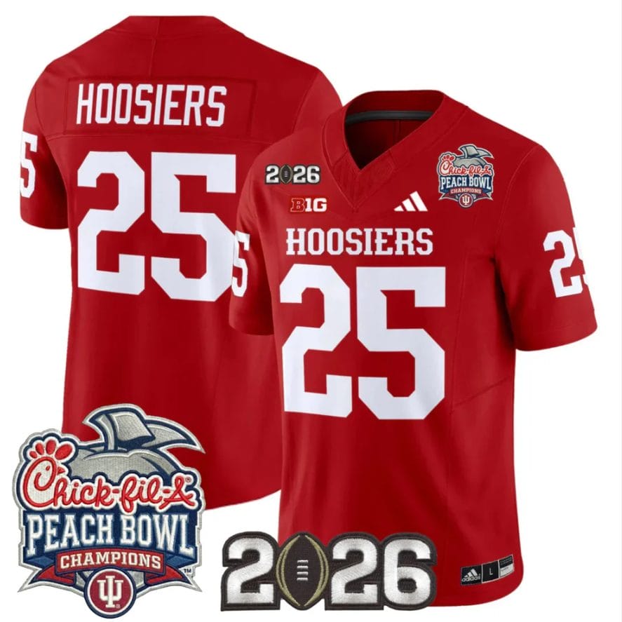 Hoosiers Jersey #25 Indiana Hoosiers 2026 Peach Bowl Champions CFP Stitched - Image 4