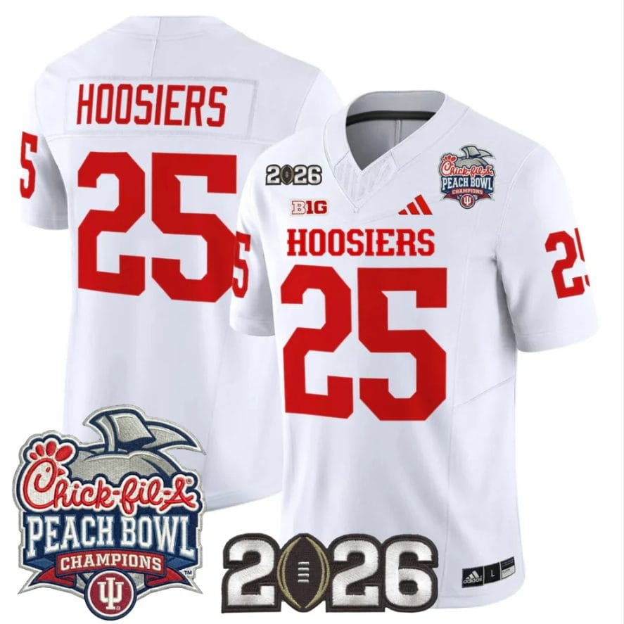 Hoosiers Jersey #25 Indiana Hoosiers 2026 Peach Bowl Champions CFP Stitched - Image 5