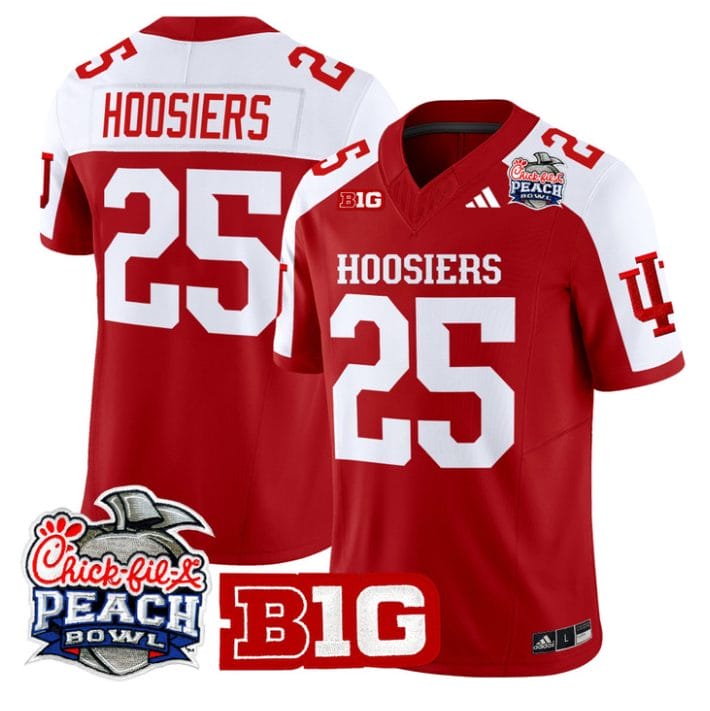 Hoosiers Jersey #25 Indiana Hoosiers 2026 Peach Bowl Patch Stitched - Image 3