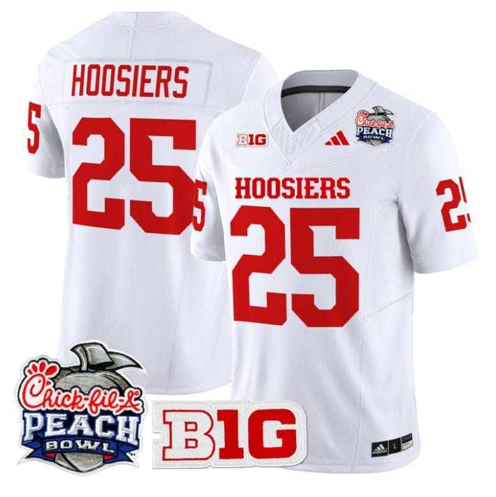 Hoosiers Jersey #25 Indiana Hoosiers 2026 Peach Bowl Patch Stitched - Image 5