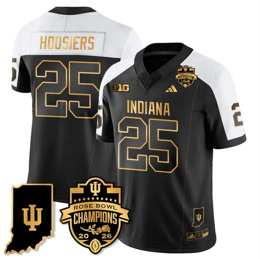 Hoosiers Jersey #25 Indiana Hoosiers 2026 Rose Bowl Champions Patch Stitched