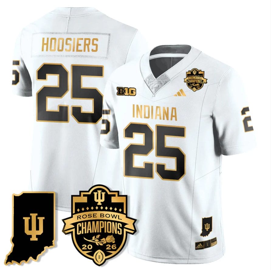 Hoosiers Jersey #25 Indiana Hoosiers 2026 Rose Bowl Champions Patch Stitched - Image 4
