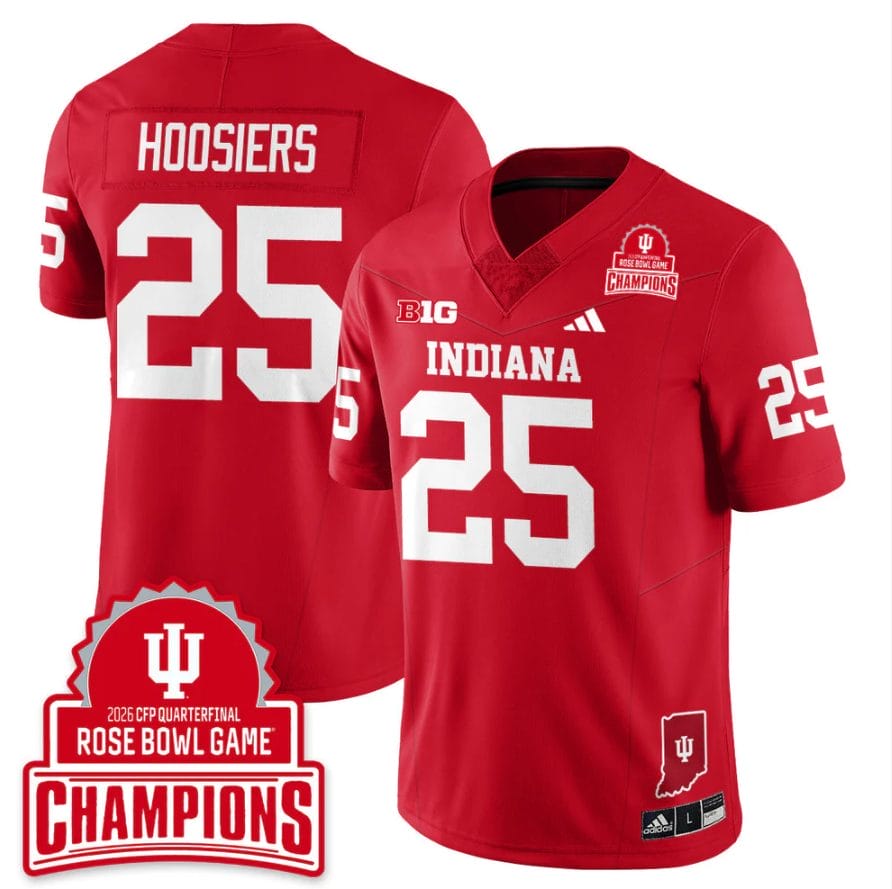 Hoosiers Jersey #25 Indiana Hoosiers 2026 Rose Bowl Game Champions Patch Stitched - Image 3