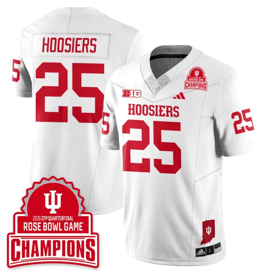 Hoosiers Jersey #25 Indiana Hoosiers 2026 Rose Bowl Game Champions Patch Stitched - Image 4