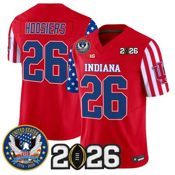 Hoosiers Jersey #26 Indiana Hoosiers America 250 Edition 2026 CFP Final Stitched