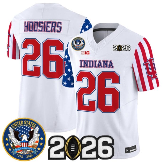 Hoosiers Jersey #26 Indiana Hoosiers America 250 Edition 2026 CFP Final Stitched - Image 3