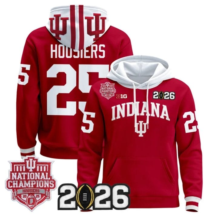 Hoosiers Pullover Hoodie #25 Hoosiers 2025 National Champions Stitched - Image 4