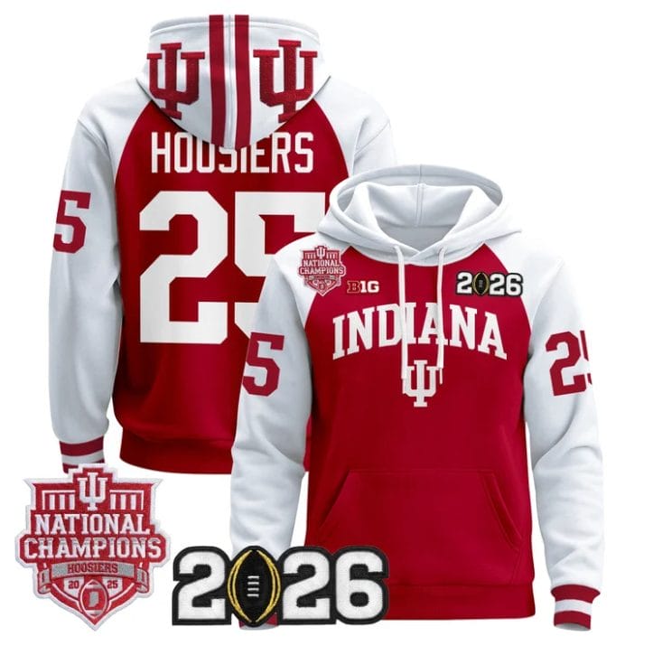 Hoosiers Pullover Hoodie #25 Hoosiers 2025 National Champions Stitched - Image 3