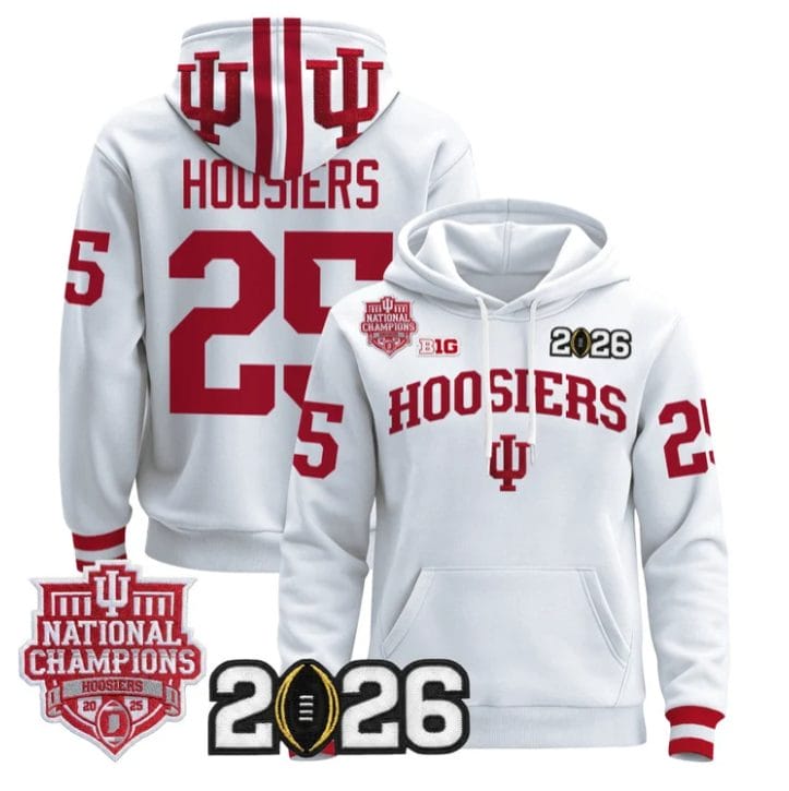 Hoosiers Pullover Hoodie #25 Hoosiers 2025 National Champions Stitched - Image 5