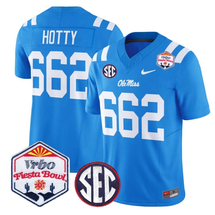 Hotty Jersey #662 Ole Miss Rebels 2026 Fiesta Bow Patch Stitched