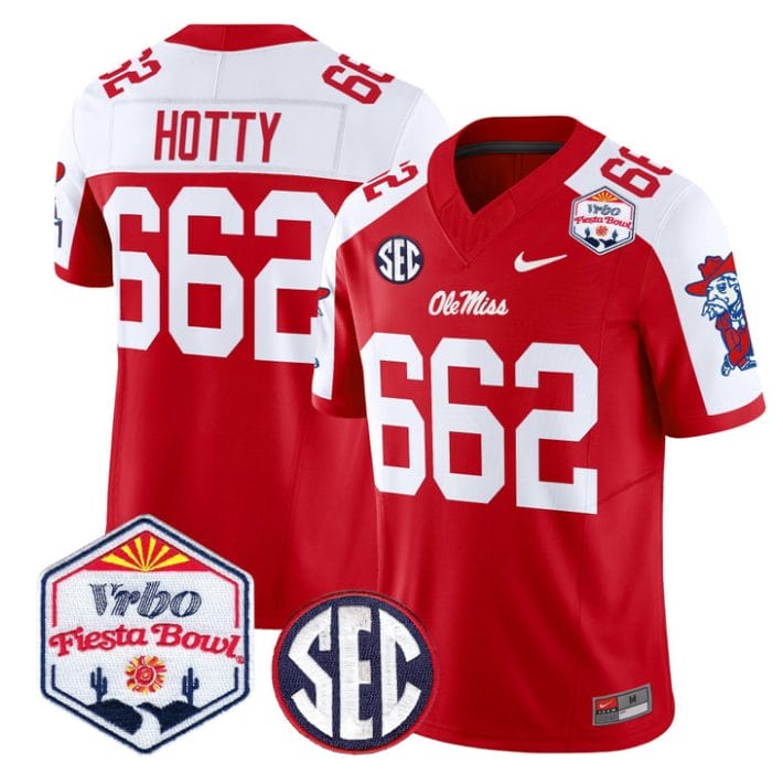 Hotty Jersey #662 Ole Miss Rebels 2026 Fiesta Bow Patch Stitched - Image 3