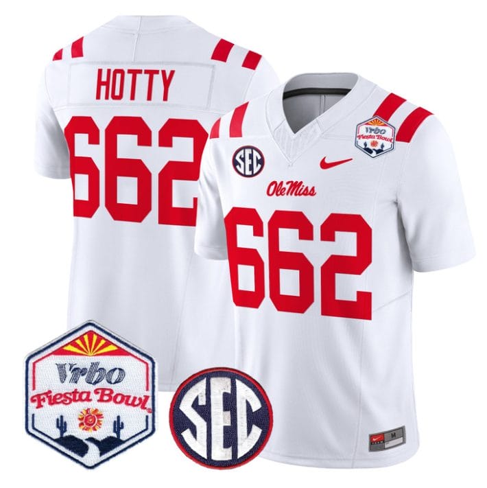 Hotty Jersey #662 Ole Miss Rebels 2026 Fiesta Bow Patch Stitched - Image 5