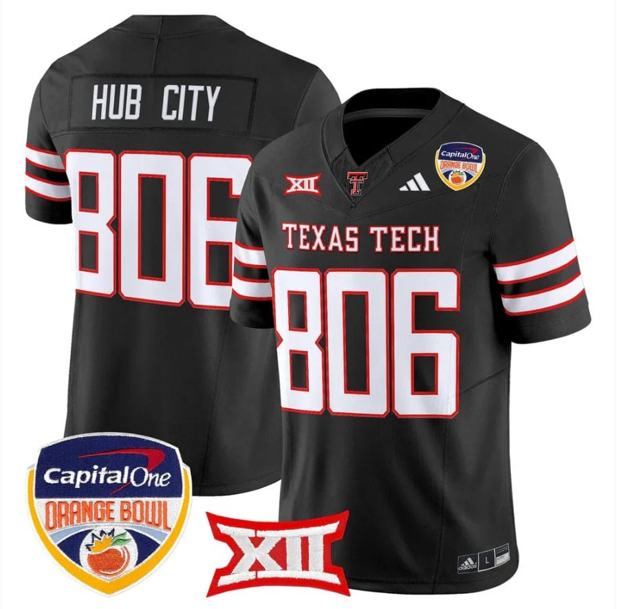 Hub City Jersey #806 Texas Tech 2025 Orange Bowl Patch V2 Stitched - Image 2