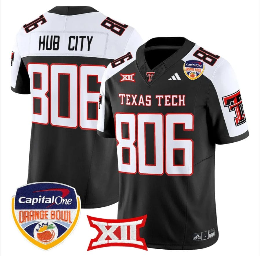 Hub City Jersey #806 Texas Tech 2025 Orange Bowl Patch V2 Stitched