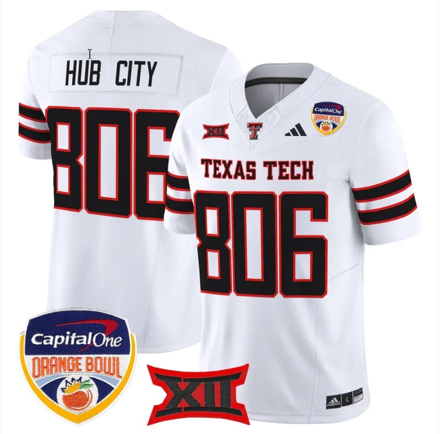 Hub City Jersey #806 Texas Tech 2025 Orange Bowl Patch V2 Stitched - Image 5