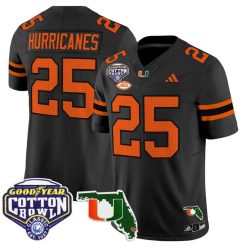 Hurricanes Jersey #25 Miami Hurricanes 2025 Cotton Bowl Florida Stitched