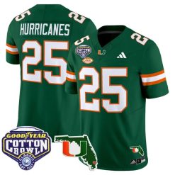 Alternative view of Hurricanes Jersey #25 Miami Hurricanes 2025 Cotton Bowl Florida Stitched