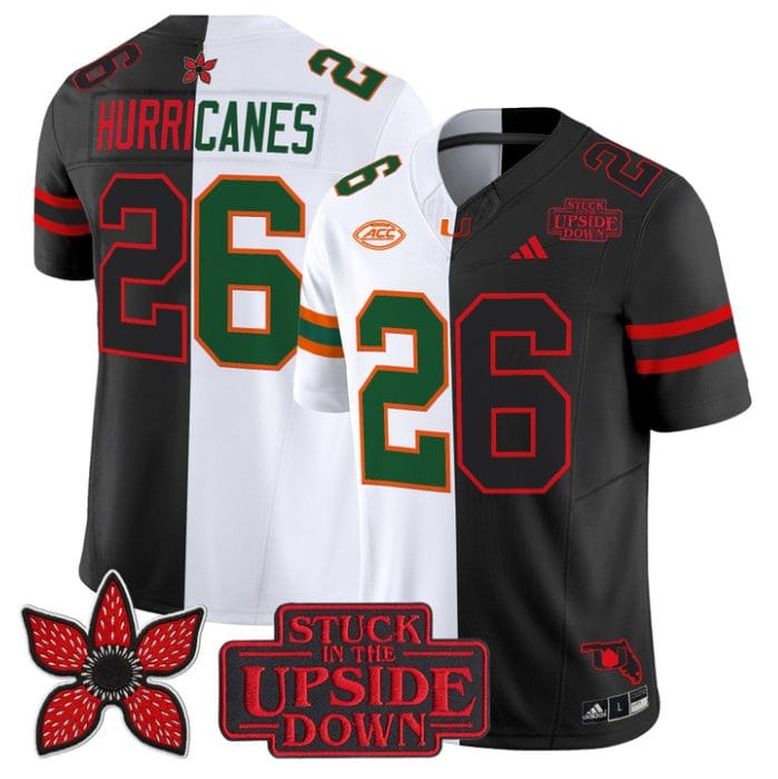 Hurricanes Jersey #26 Miami Hurricanes Upside Down Edition Stitched - Image 3