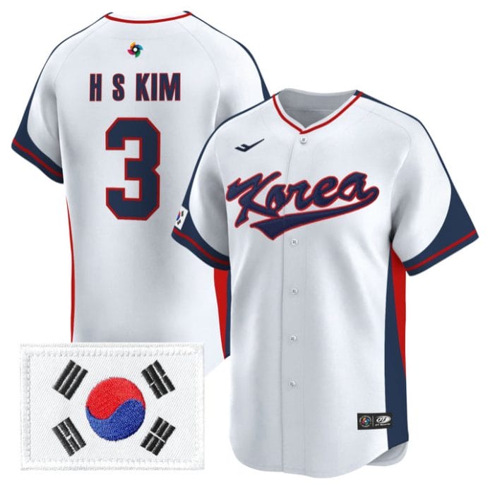 Alternative view of Hye-Seong Kim Jersey #3 Team Korea 2026 World Baseball Classic Stitched