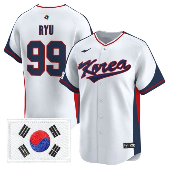 Alternative view of Hyun-Jin Ryu Jersey #99 Team Korea 2026 World Baseball Classic Stitched