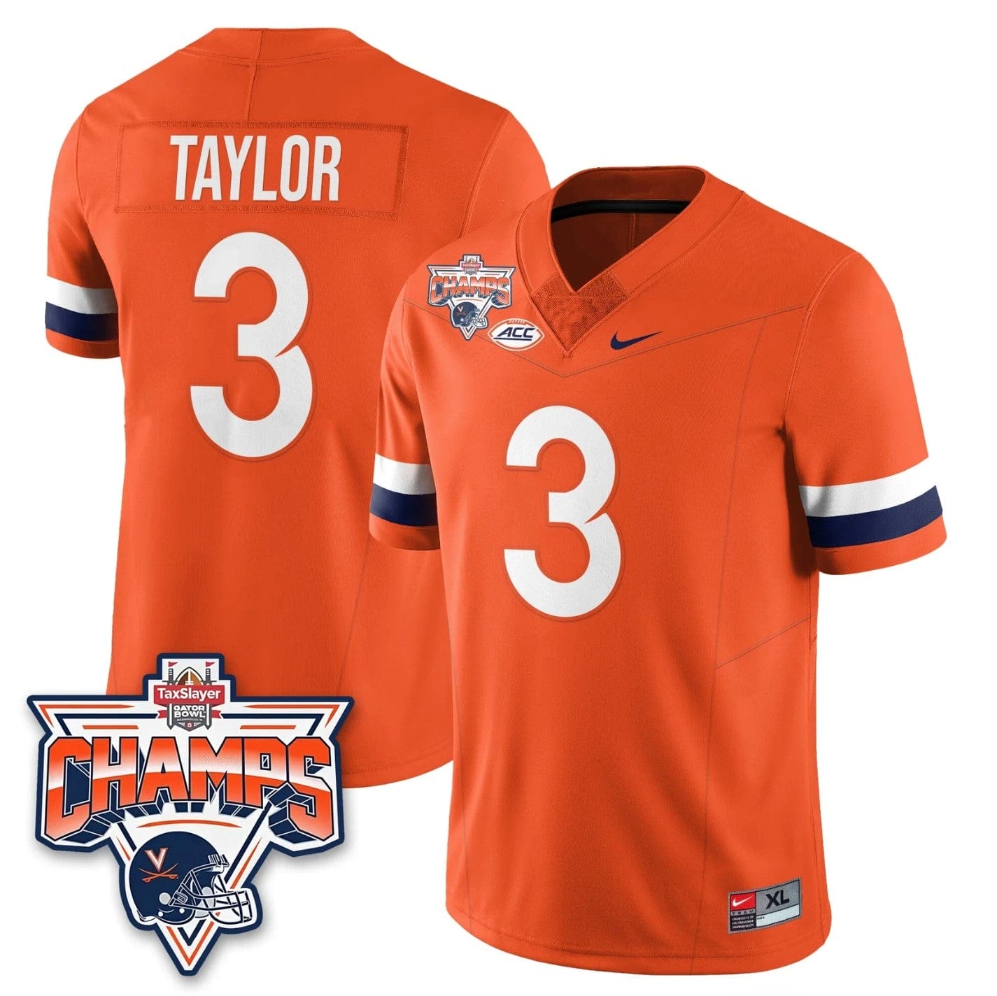 J'Mari Taylor Jersey #3 Virginia Cavaliers 2025 Gator Bowl Champions Stitched - Image 3