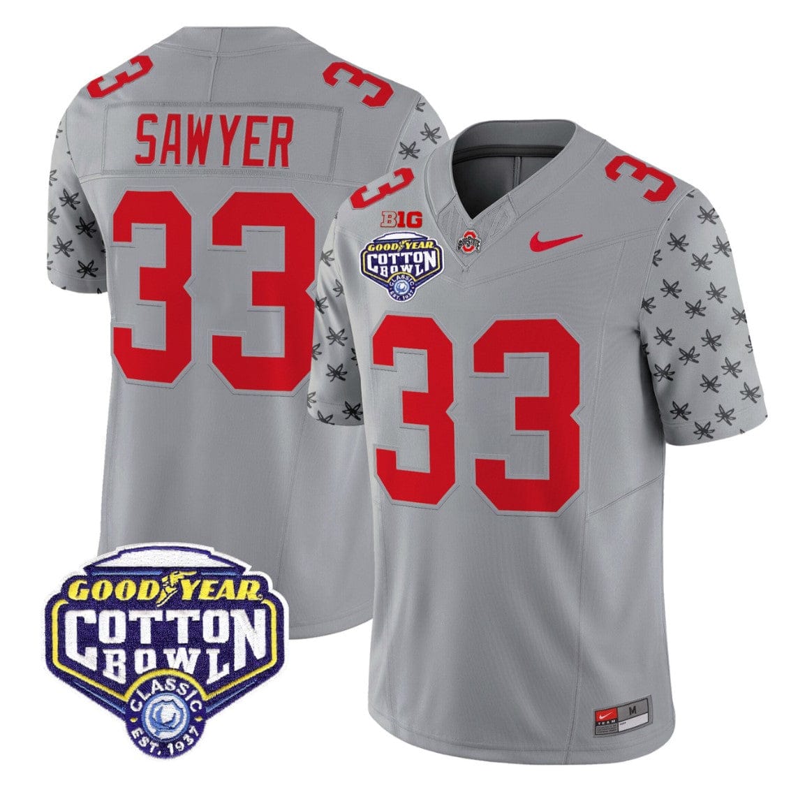 Jack Sawyer Jersey #33 Ohio State 2025 Cotton Bowl Patch Stitched - Image 3