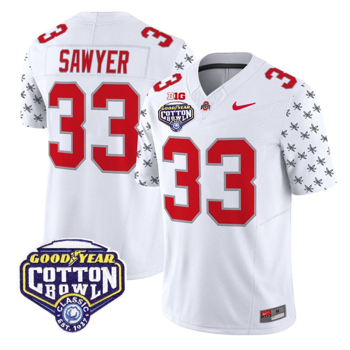 Jack Sawyer Jersey #33 Ohio State 2025 Cotton Bowl Patch Stitched - Image 5