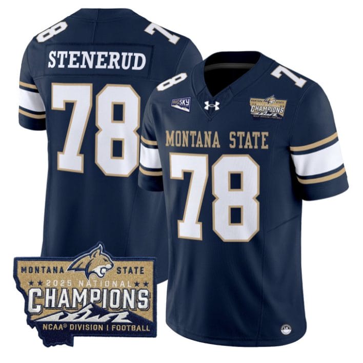 Jan Stenerud Jersey #78 Montana State Bobcats 2025 National Champions Gold - Image 3