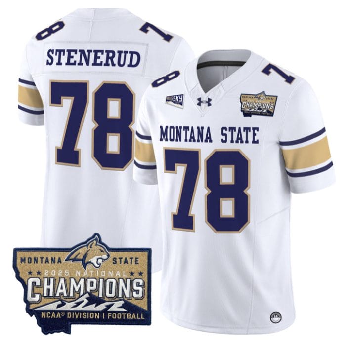 Jan Stenerud Jersey #78 Montana State Bobcats 2025 National Champions Gold - Image 4