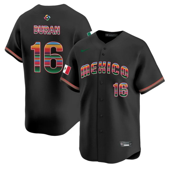 Alternative view of Jarren Duran Jersey #16 Team Mexico 2026 World Baseball Serape Edition Stitched
