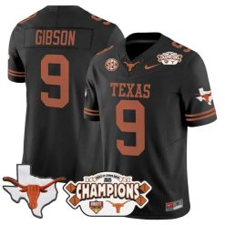 Alternative view of Jerrick Gibson Jersey #9 Texas 2025 State Map Citrus Bowl Champions Stiched