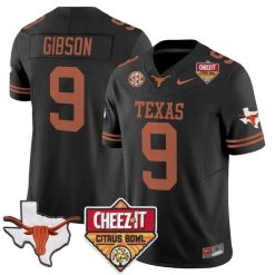 Alternative view of Jerrick Gibson Jersey #9 Texas Longhorns 2025 State Map Citrus Bowl Stitched
