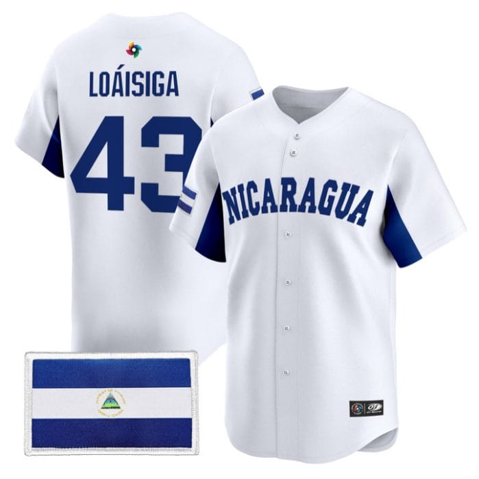 Alternative view of Jonathan Loáisiga Jersey #43 Team Nicaragua 2026 World Baseball Stitched
