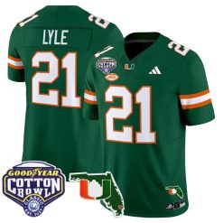Alternative view of Jordan Lyle Jersey #21 Miami Hurricanes 2025 Cotton Bowl Florida Stitcher