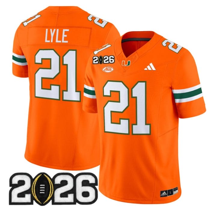 Jordan Lyle Jersey #21 Miami Hurricanes 2026 CFP Final Stitched Black - Image 4