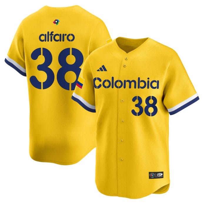 Alternative view of Jorge Alfaro Jersey #38 Colombia 2026 World Baseball Classic Stitched