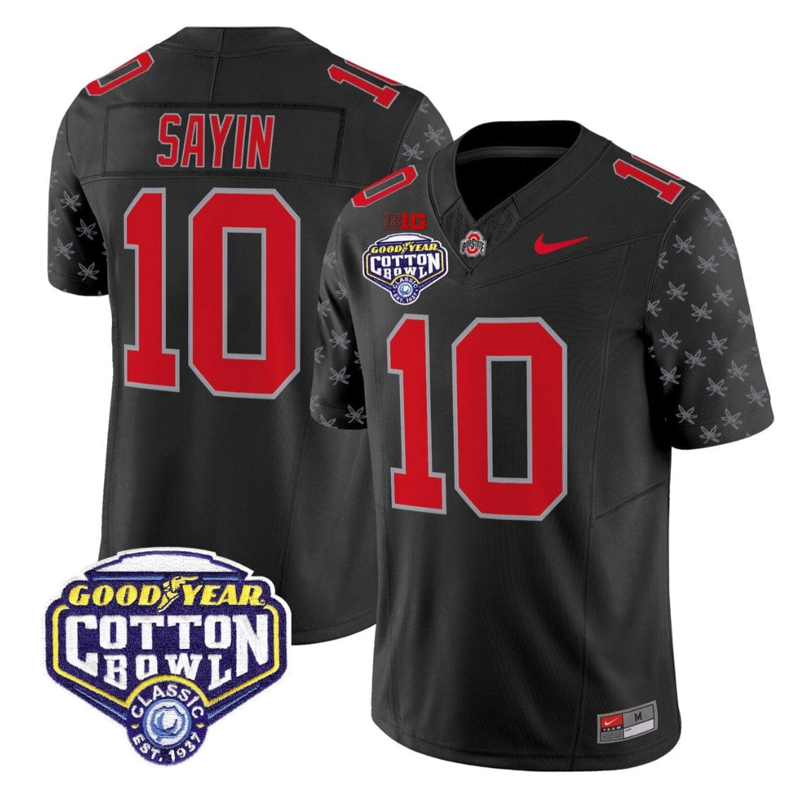 Julian Sayin Jersey #10 Ohio State 2025 Cotton Bowl Patch Stitched
